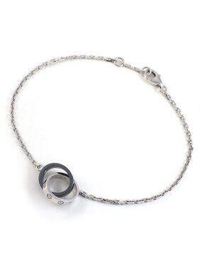 Cartier Bracelet Baby Love Double Circle 18k White Gold Black Ceramic